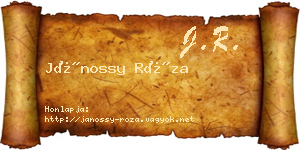 Jánossy Róza névjegykártya