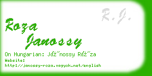 roza janossy business card